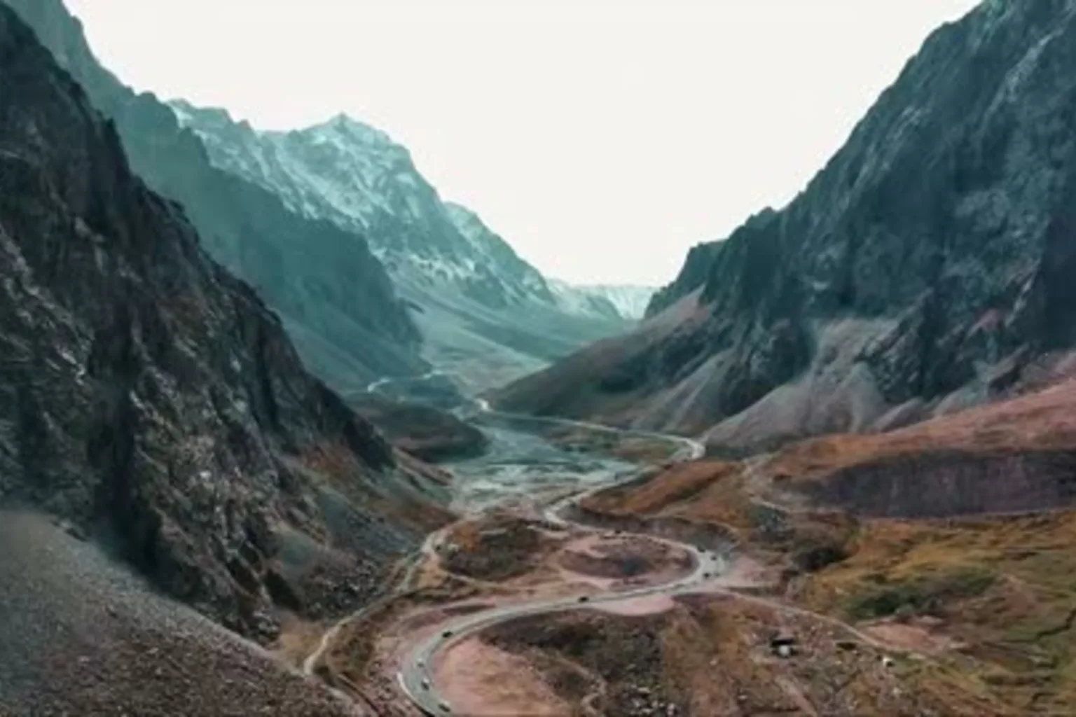 Forested mountain road on an Ili valley route